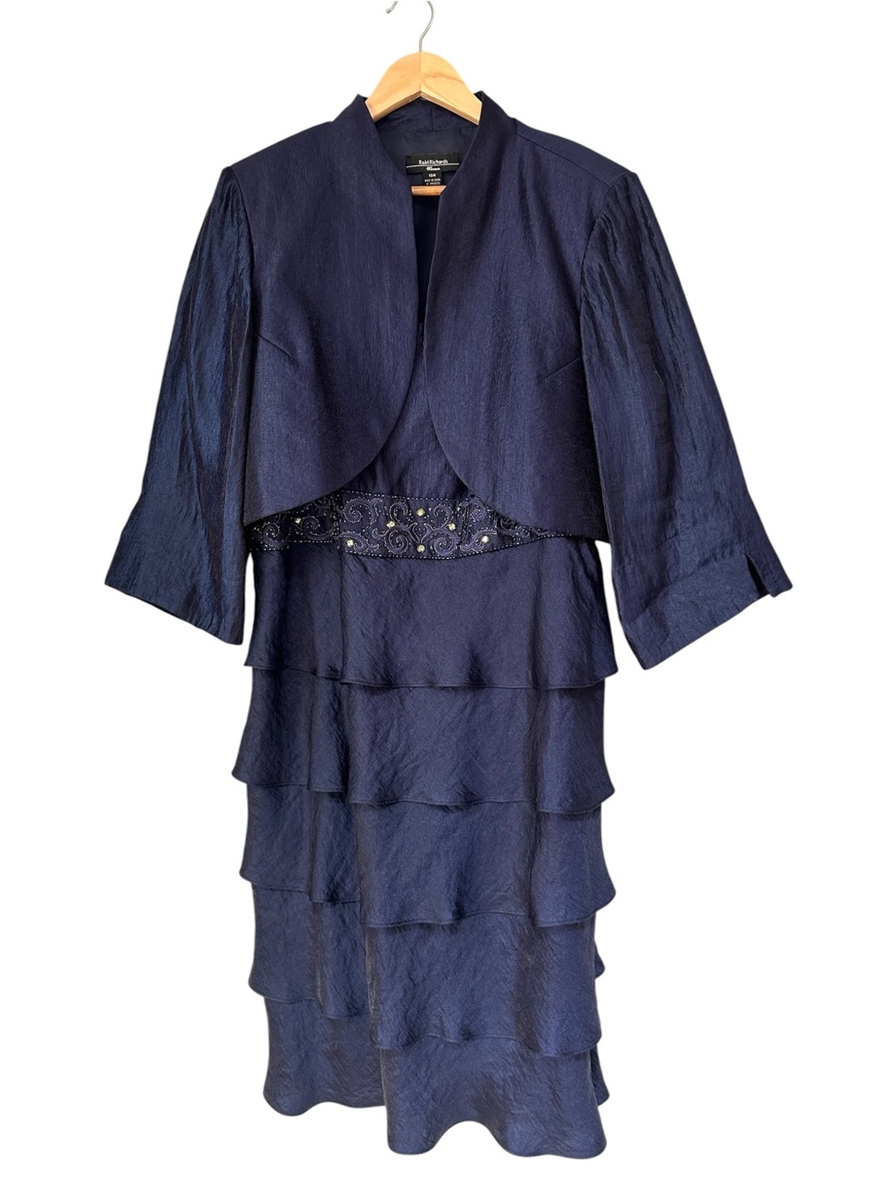 R&M Richards Woman Navy Two-Piece Mother of the Bride Dress Set, Size 18W